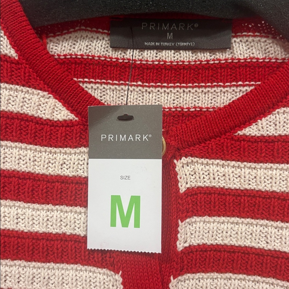 Primark Red and White Striped Cardigan Jacket - Picture 2 of 5